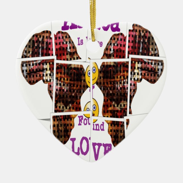 Africa is where I found Love Ceramic Tree Decoration (Front)