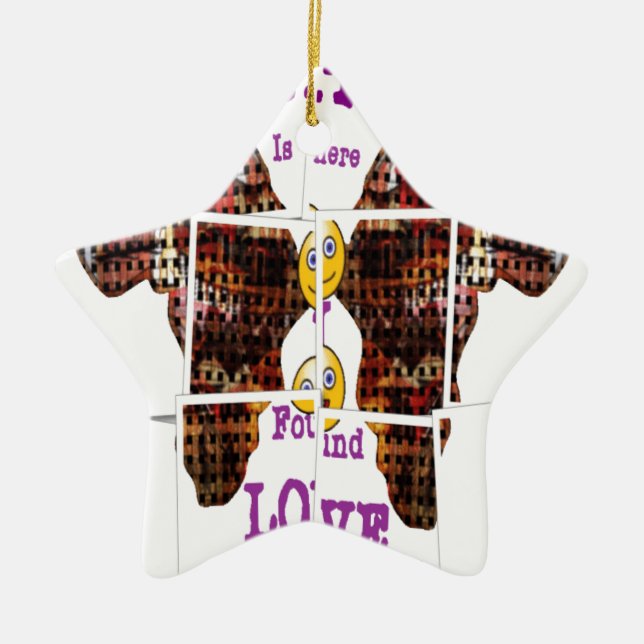 Africa is where I found Love Ceramic Tree Decoration (Front)