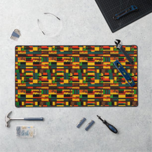Africa Kente Ghana, Ivory Coast Tribal Pattern 1 Desk Mat