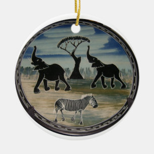 Africa Kenya Beautiful Elegant Wildlife Ceramic Tree Decoration