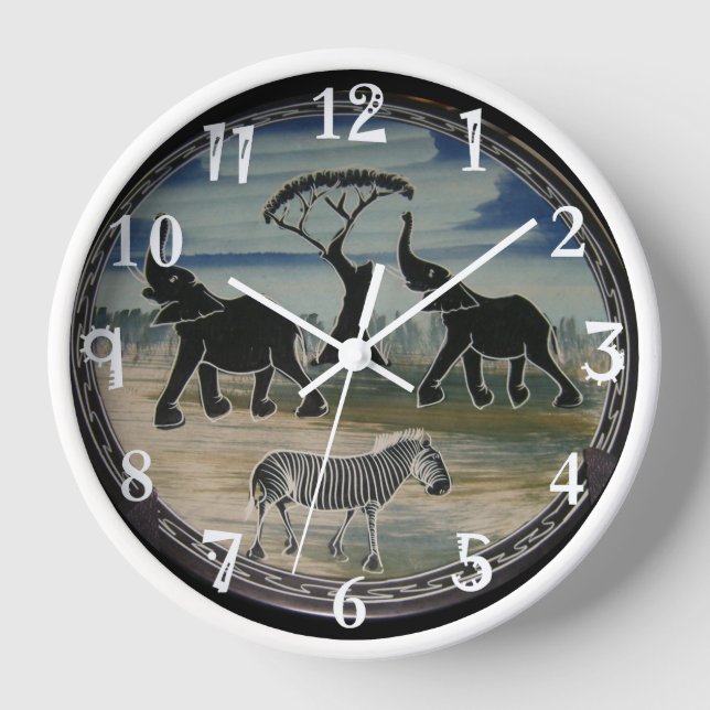 Africa Kenya Beautiful Elegant Wildlife Clock (Front)