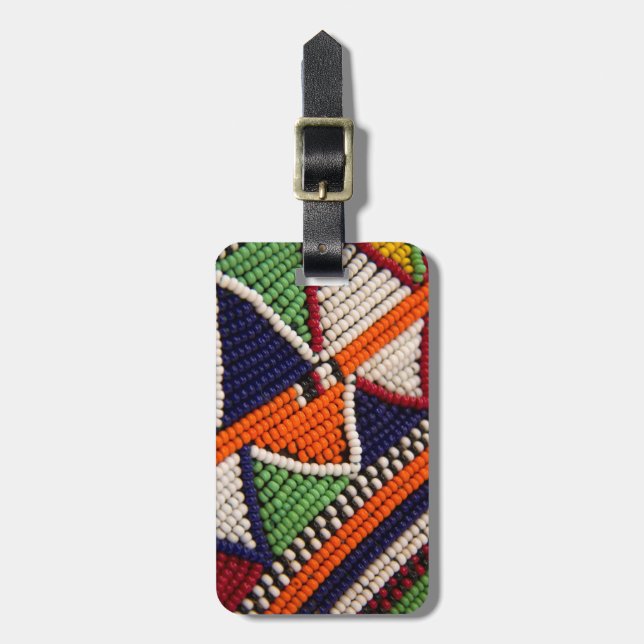 Africa, Kenya. Maasai Tribal Beads Luggage Tag (Front Vertical)
