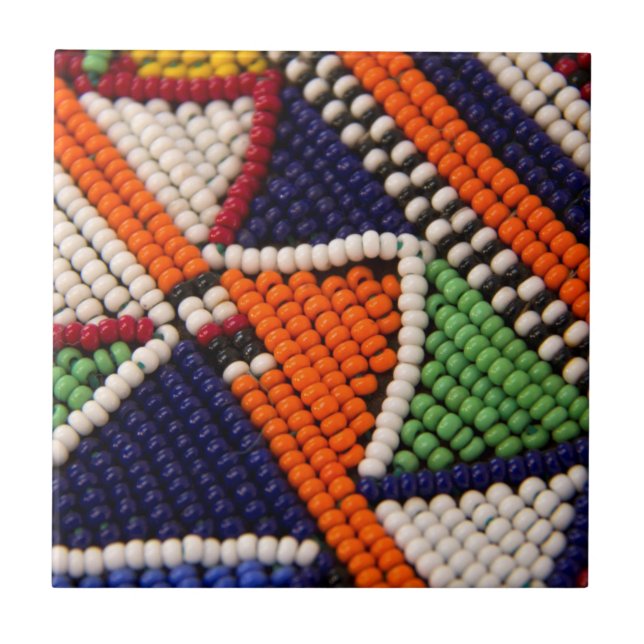 Africa, Kenya. Maasai Tribal Beads Tile (Front)