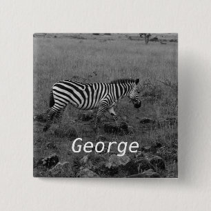 Africa Kenya Zebra in the Wild 15 Cm Square Badge