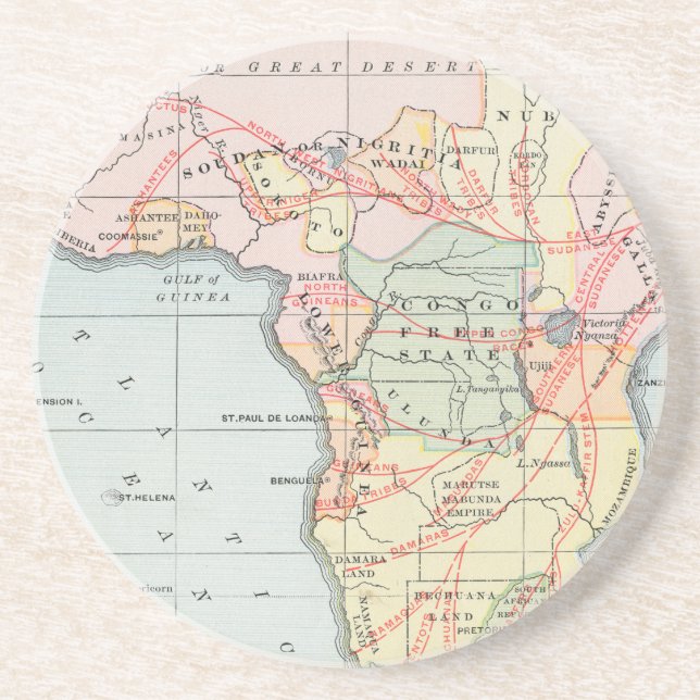 AFRICA: MAP, 1894 COASTER (Front)