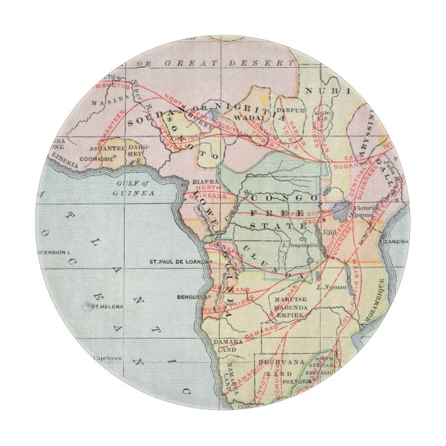 AFRICA: MAP, 1894 CUTTING BOARD (Front)
