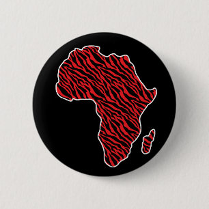 Africa Map African Pride Zebra Pattern 6 Cm Round Badge