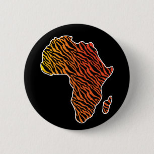 Africa Map African Pride Zebra Pattern 6 Cm Round Badge