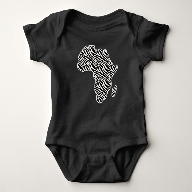 Africa Map African Pride Zebra Pattern Baby Bodysuit (Front)