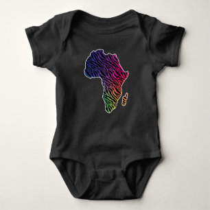 Africa Map African Pride Zebra Pattern Baby Bodysuit