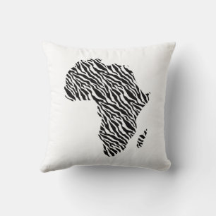 Africa Map African Pride Zebra Pattern Cushion