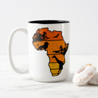 Africa Map African Safari | Lion Giraffe | Vintage
