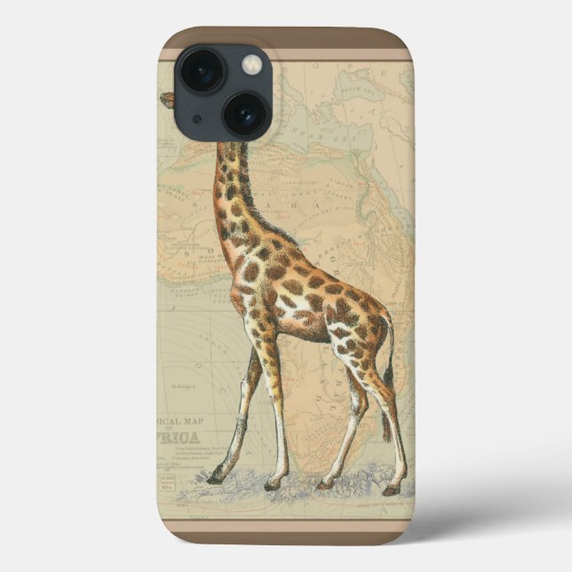 Africa Map and a Giraffe Case-Mate iPhone Case (Back)