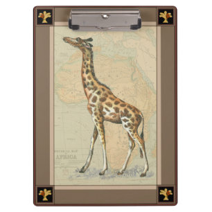 Africa Map and a Giraffe Clipboard