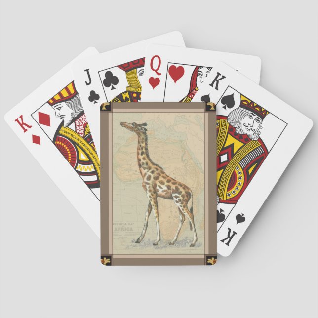 Africa Map and a Giraffe Playing Cards (Back)