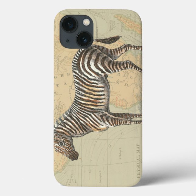 Africa Map and a Zebra Case-Mate iPhone Case (Back)