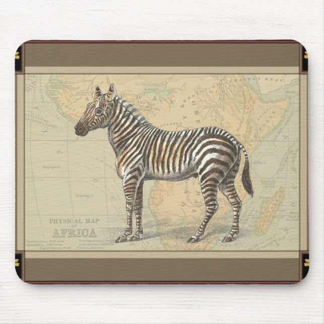 Africa Map and a Zebra Mouse Mat (Front)