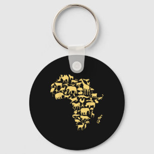 Africa Map Animals Melanin African Black History M Key Ring