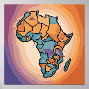 Africa Map art  Poster