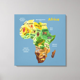 Africa Map Artwork Canvas Print