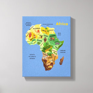 Africa Map Artwork Canvas Print