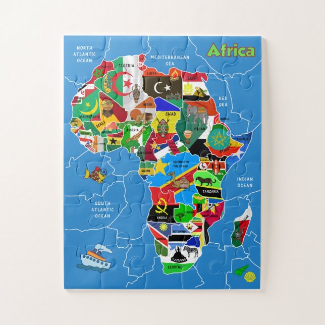 Africa Map Artwork Jigsaw Puzzle (Vertical)