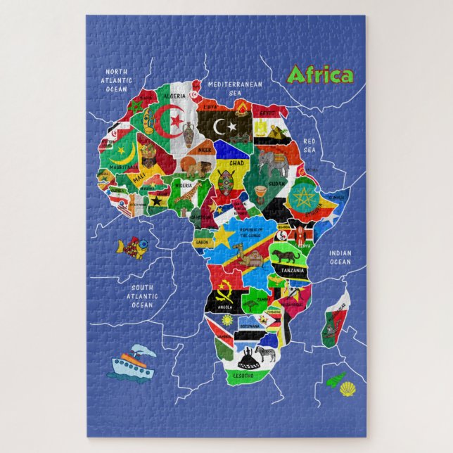 Africa Map Artwork jigsaw puzzle  (Vertical)