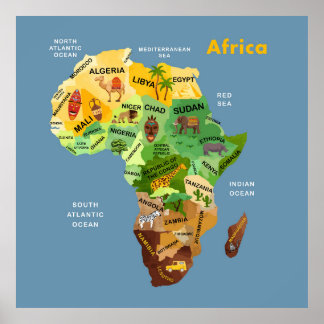 Africa Map Artwork Poster