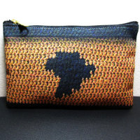 Africa Map Black and Brown Artisan Crochet Print