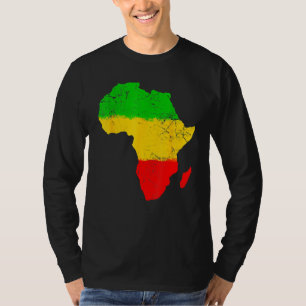 Africa Map Black History Month Afro African Pride T-Shirt