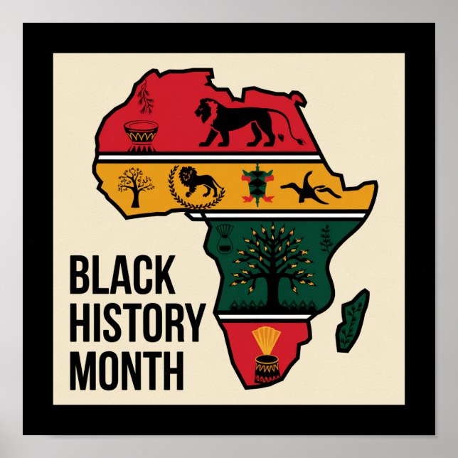 Africa Map Black History Month Poster (Front)