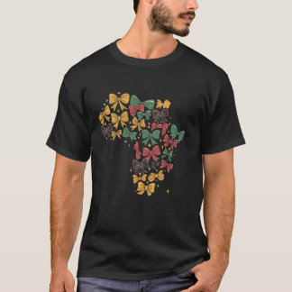 Africa Map Bow Coquette Black Women Pride Juneteen T-Shirt