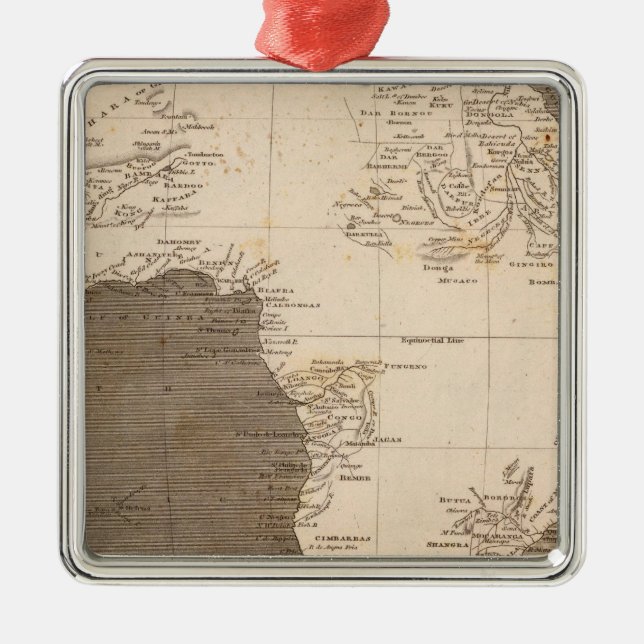 Africa Map by Arrowsmith Metal Tree Decoration (Front)