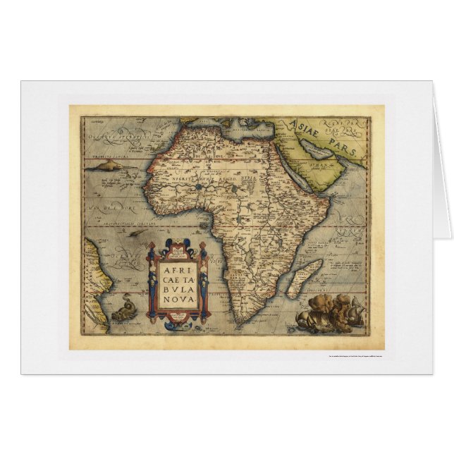 Africa Map By Ortelius 1570 (Front Horizontal)