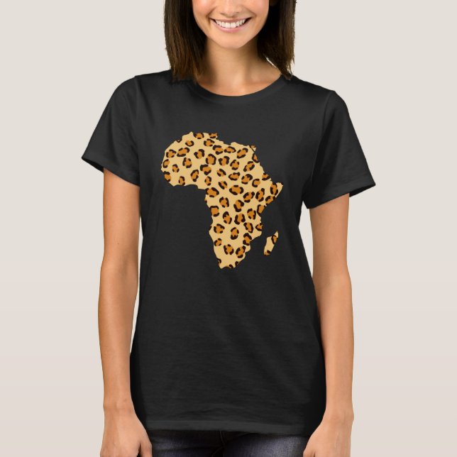 Africa Map Cheetah Safari African T-Shirt (Front)