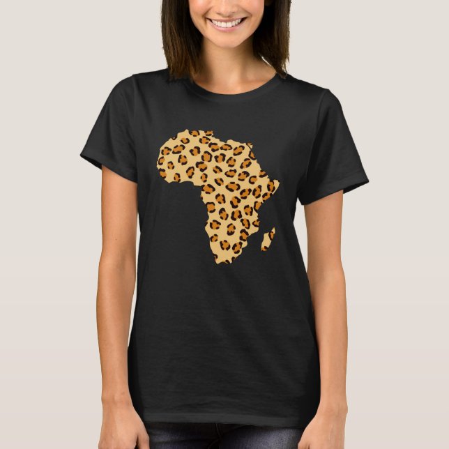 Africa Map Cheetah Safari African T-Shirt (Front)