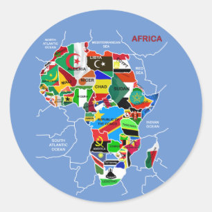 Africa Map Classic Round Sticker