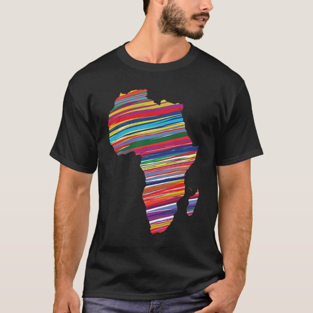 Africa Map Colourful Country Continent T-Shirt (Front)