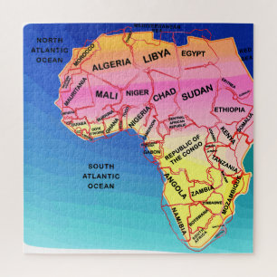 Africa Map colourful Jigsaw Puzzle