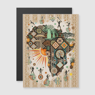 Africa Map Decorative Tribal Elements Pattern