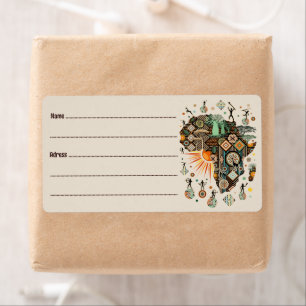 Africa Map Decorative Tribal Elements Pattern