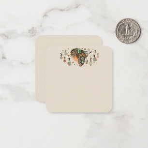 Africa Map Decorative Tribal Elements Pattern Card