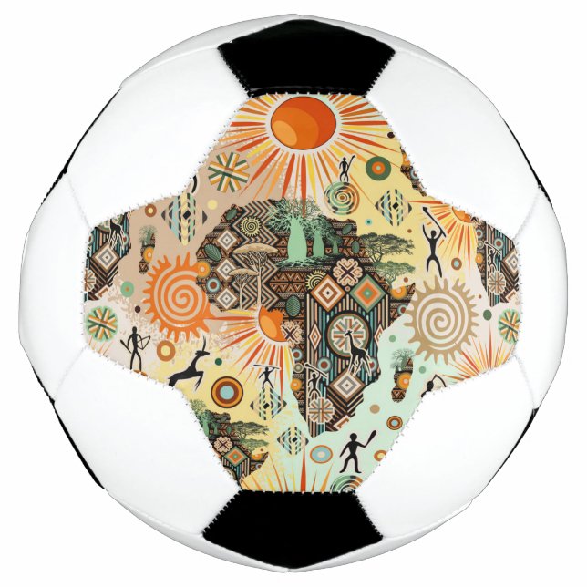 Africa Map Decorative Tribal Elements Pattern Football (Front)
