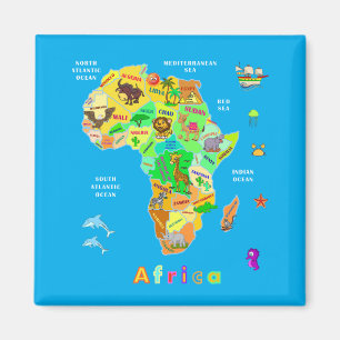 Africa Map for kids Magnet