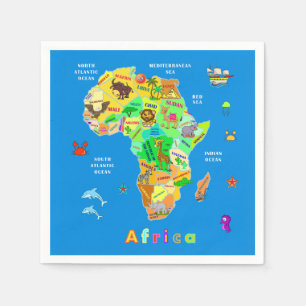 Africa Map for kids Napkin