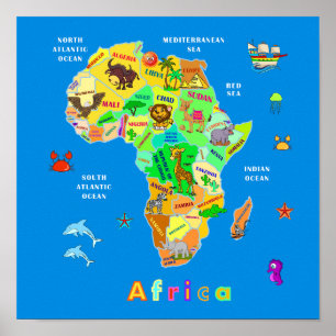 Africa Map for kids Poster