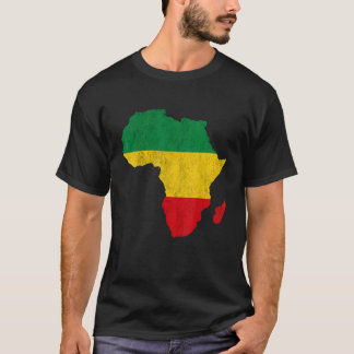 Africa Map Green Yellow Red Africa pride Reggae Ra T-Shirt