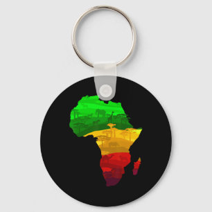 Africa Map Green Yellow Red Proud African Pride Ju Key Ring