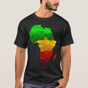 Africa Map Green Yellow Red Proud African Pride Ju T-Shirt