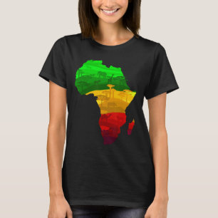 Africa Map Green Yellow Red Proud African Pride Ju T-Shirt